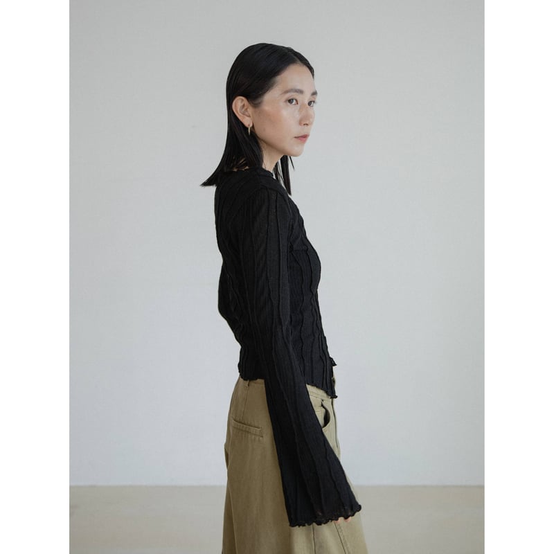 予約販売》sheer accent knit tops/2colors_nt2384 | N