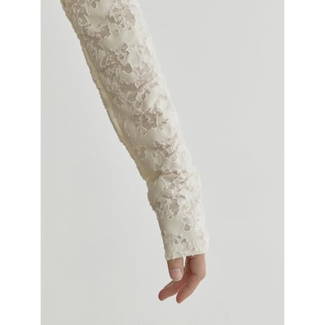 《予約販売》jacquard sheer neck accent tops/2colors_nt2544