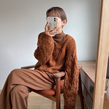 《予約販売》detail cable knit/2colors_nt0783