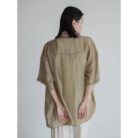 《予約販売》stripe mannish sheer shirt/2colors_nb0314