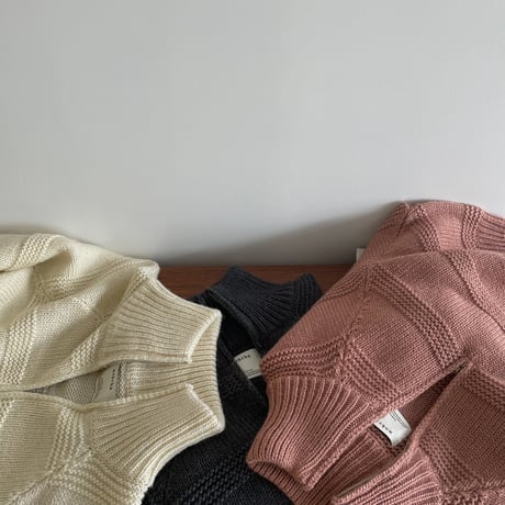 【nokcha original】zip up over knit/charcoal_nt1184