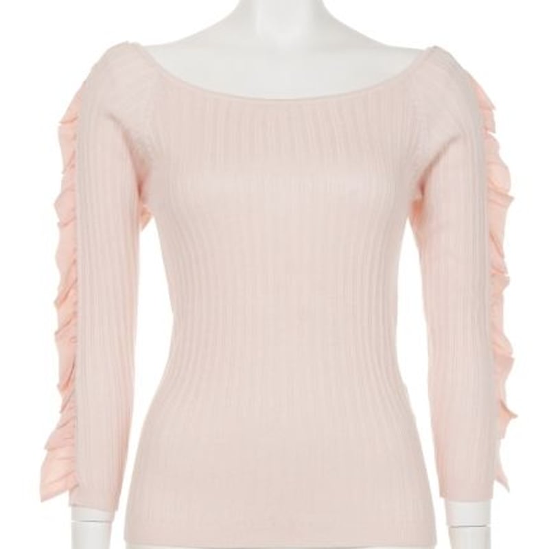 Honey mi Honey (ハニーミーハニー) フリルオフショルダーニット17s-wv-