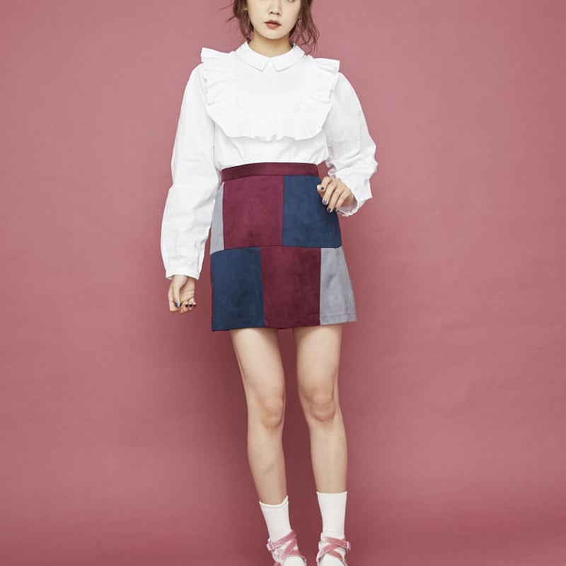 merry jenny フェイクスエードパッチワークスカート281750801101 | SK