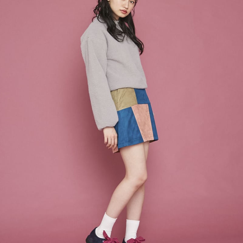 新品⭐️メリージェニー　スカート merry jenny フェイクスエードパッチワークスカート281750801101 | SK