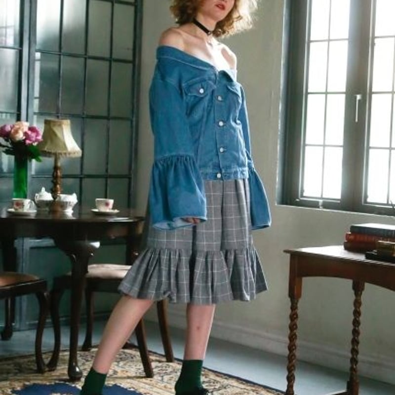 Honey mi Honey (ハニーミーハニー) グレンチェックボリュームスカート  