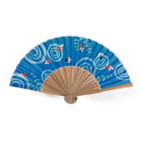 涼花扇子　<青地金魚> SW16-14