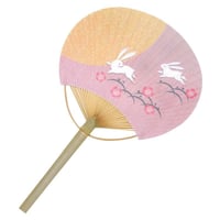 平竹うちわ（大）　＜月うさぎ＞US21-7