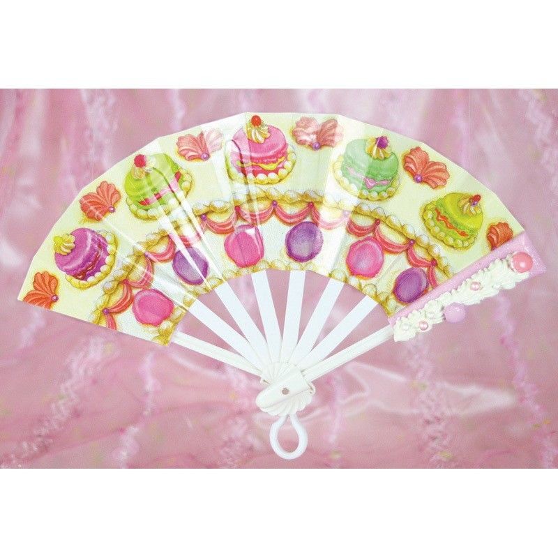 スライド扇子 ぷちプル・スイーツ ＜マカロンケーキ＞ SY01-2 | 風扇堂