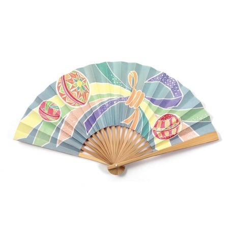 型染め絵扇子　<熨斗に手まり>　SS05-3