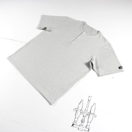 HOFI-031 ペルー超長綿 ヘンリーネックＴシャツ：グレー