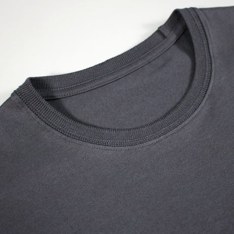 HOFI-021R オーガニック超長綿 タック襟Ｔシャツ：撚り杢スティール