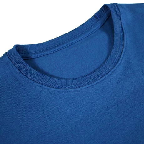 HOFI-021R オーガニック超長綿 タック襟Ｔシャツ：撚り杢ブルー