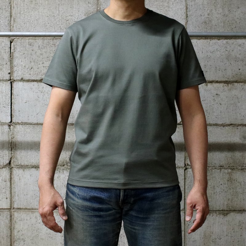 HOFI-021R オーガニック超長綿 タック襟Tシャツ：モスグリーン | 東