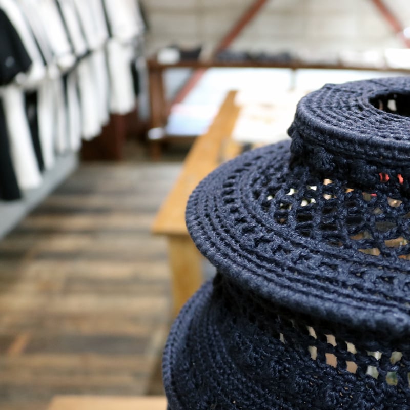 Double virtue】hand-knit lamp shade：ネイビー | 東大阪繊