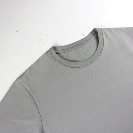 HOFI-021 オーガニック超長綿 タック襟Ｔシャツ：グレー