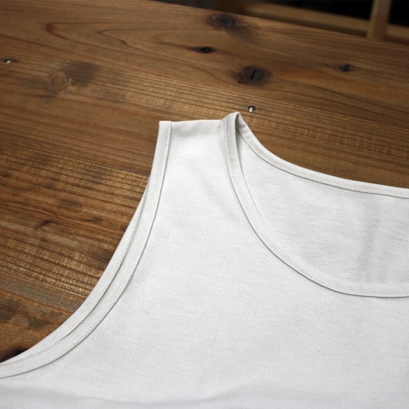 HOFI-036 インド超長綿 強撚タンクトップ：シルバー | 東大阪繊維研究