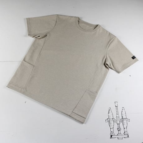 HOFI-024 ペルー超長綿 サイドポケットＴシャツ：ベージュ