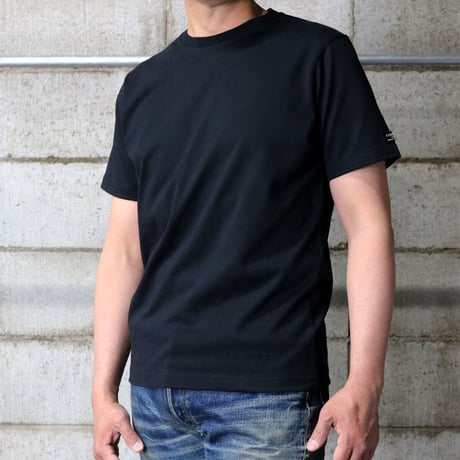 HOFI-021 オーガニック超長綿 タック襟Ｔシャツ：ブラック