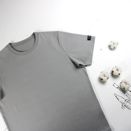 HOFI-021 オーガニック超長綿 タック襟Ｔシャツ：グレー