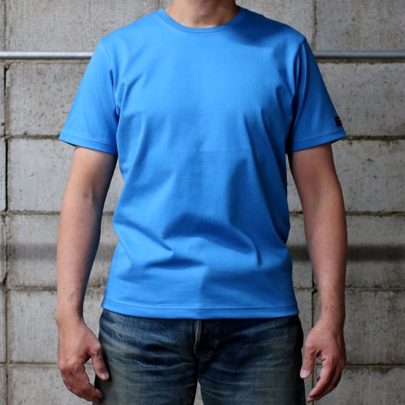 HOFI-021R オーガニック超長綿 タック襟Tシャツ：スカイブルー | 東