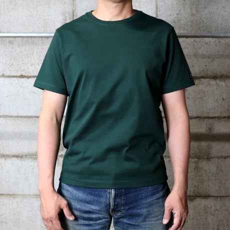 HOFI-021 オーガニック超長綿 タック襟Ｔシャツ：フォレストグリーン