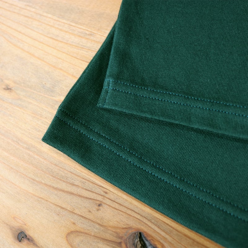 HOFI-023R オーガニック超長綿 タック襟長袖Tシャツ：フォレスト