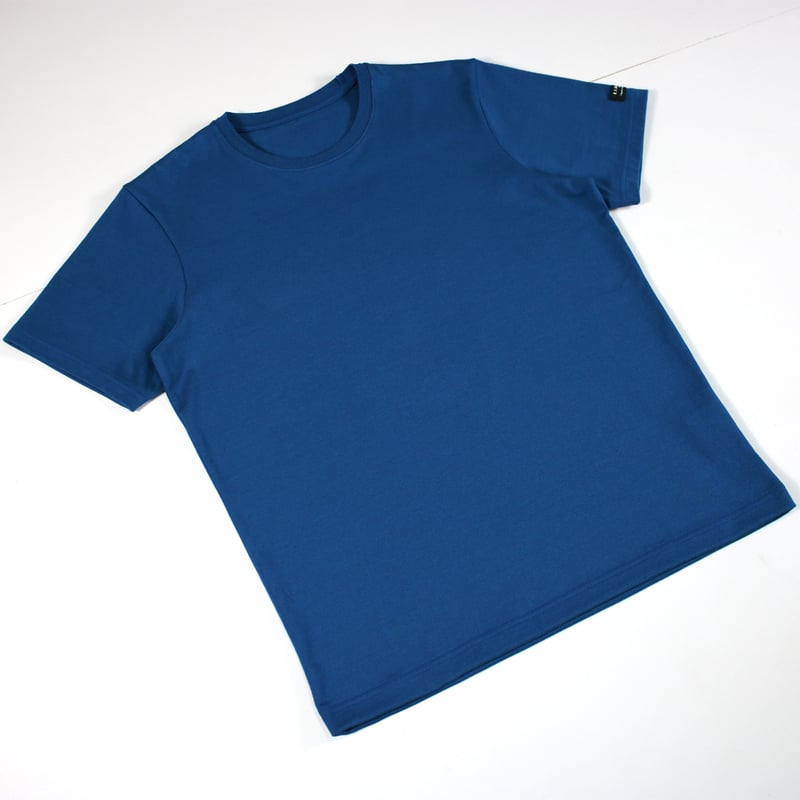 HOFI-021R オーガニック超長綿 タック襟Tシャツ：撚り杢ブルー | 東