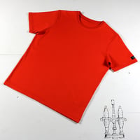 HOFI-021 オーガニック超長綿 タック襟Ｔシャツ：トマトレッド