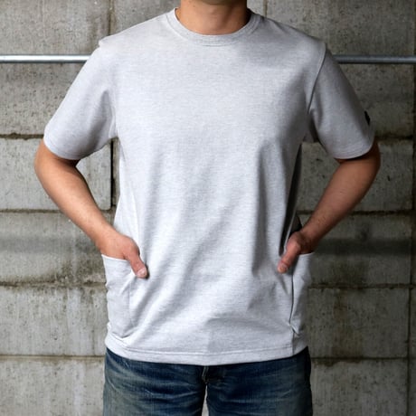 HOFI-024 ペルー超長綿 サイドポケットＴシャツ：グレー