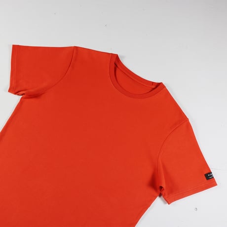 HOFI-021 オーガニック超長綿 タック襟Ｔシャツ：トマトレッド