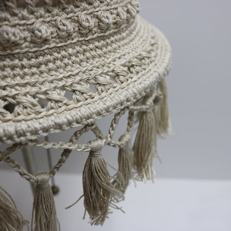 【Double virtue】hand-knit lamp shade：ナチュラル