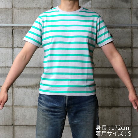 HOFI-028 インド超長綿 ＲＳボーダーＴシャツ：ネイビー / エボニー