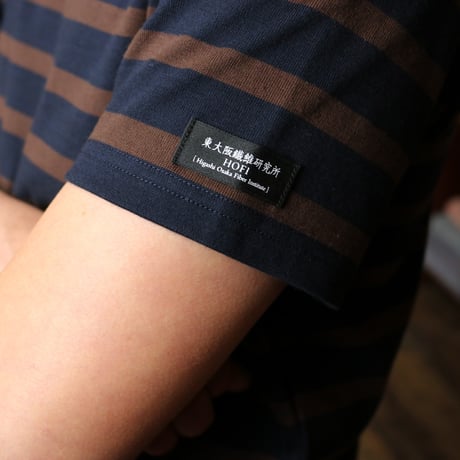 HOFI-028 インド超長綿 ＲＳボーダーＴシャツ：ネイビー / エボニー