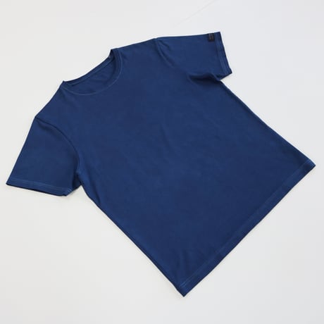 HOFI-021-JB [ 本藍染 ] オーガニック超長綿 タック襟Ｔシャツ：群青
