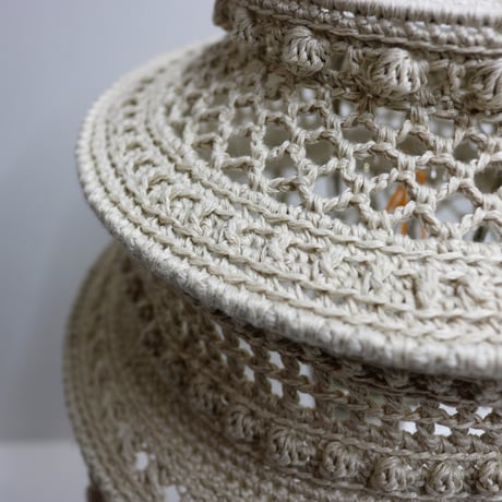 【Double virtue】hand-knit lamp shade：ナチュラル