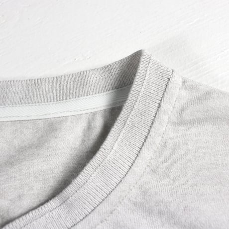 HOFI-033 リネンコットン ヘンリーネックＴシャツ：シルバー