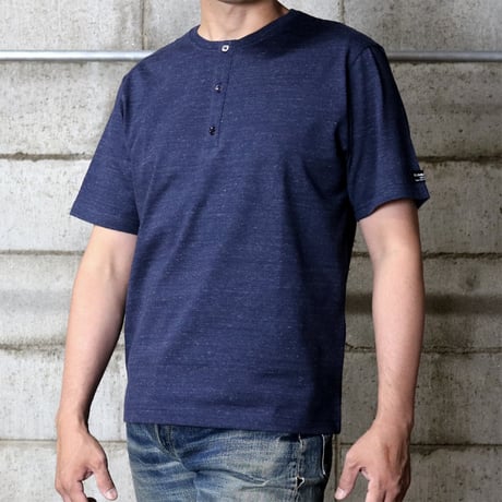 HOFI-031 ペルー超長綿 ヘンリーネックＴシャツ：インクブルー