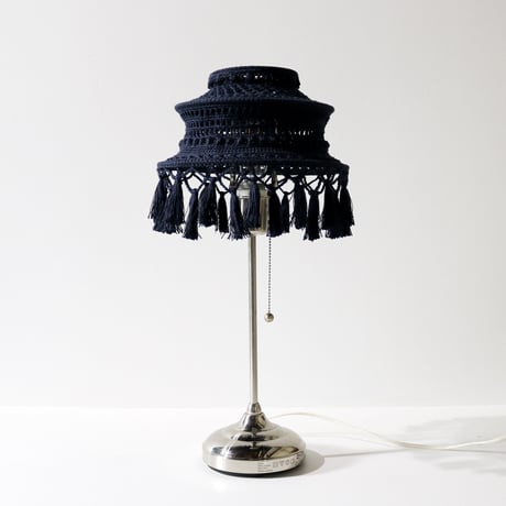【Double virtue】hand-knit lamp shade：ネイビー