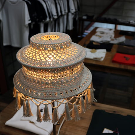 【Double virtue】hand-knit lamp shade：ナチュラル