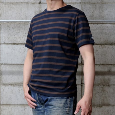 HOFI-028 インド超長綿 ＲＳボーダーＴシャツ：ネイビー / エボニー