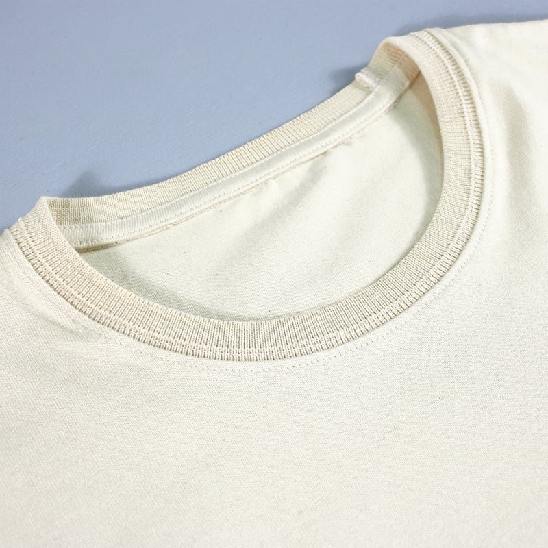 HOFI-023R オーガニック超長綿 タック襟長袖Tシャツ：ナチュラル | 東