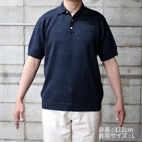 HOFI-047 リネンニットポロ：グラナイト