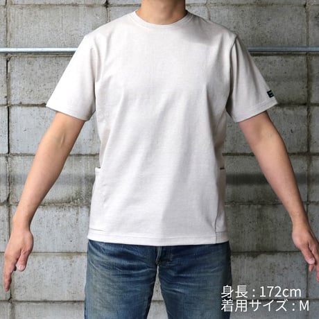HOFI-024 ペルー超長綿 サイドポケットＴシャツ：ベージュ