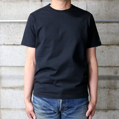 HOFI-021 オーガニック超長綿 タック襟Ｔシャツ：ブラック