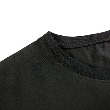 HOFI-021 オーガニック超長綿 タック襟Ｔシャツ：ブラック
