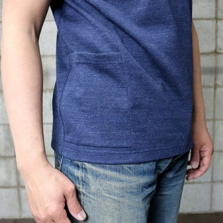 HOFI-024 ペルー超長綿 サイドポケットＴシャツ：インクブルー