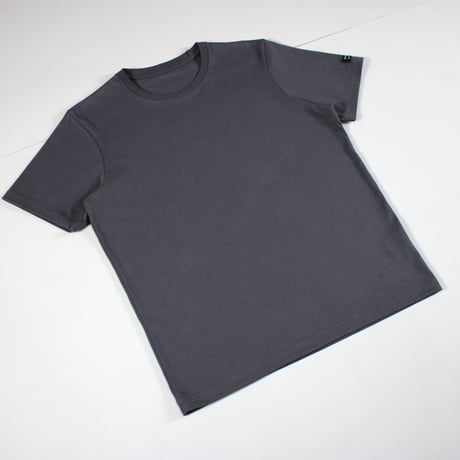 HOFI-021R オーガニック超長綿 タック襟Ｔシャツ：撚り杢スティール
