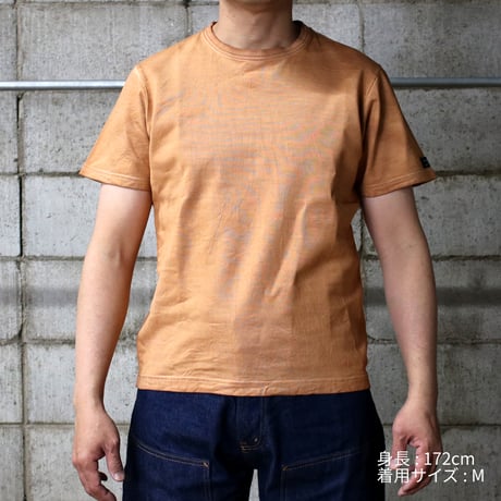 HOFI-021-KD [ 柿渋染 ] オーガニック超長綿 タック襟Ｔシャツ：渋茶色