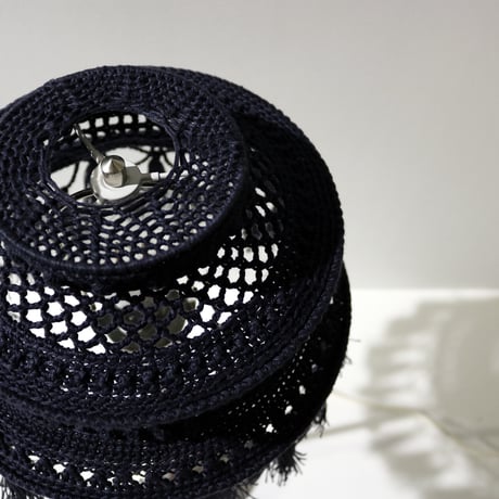 【Double virtue】hand-knit lamp shade：ネイビー