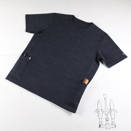 HOFI-024 ペルー超長綿 サイドポケットＴシャツ：ネイビー